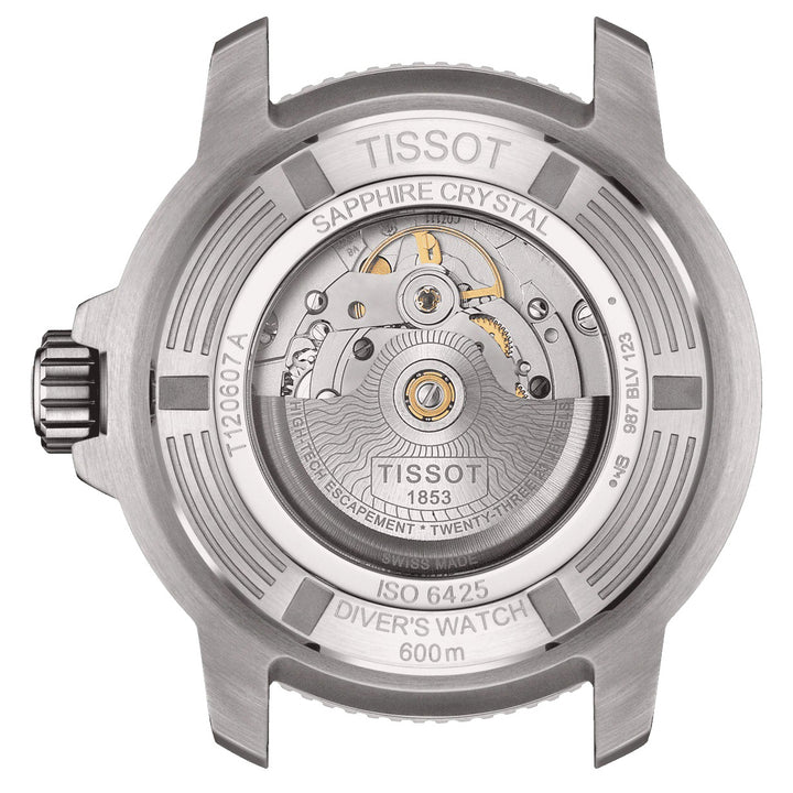 Tissot orologio Seastar 2000 Professional Powermatic 80 Certificato ISO 6425 (2018) 46mm grigio acciaio automatico T120.607.17.441.01